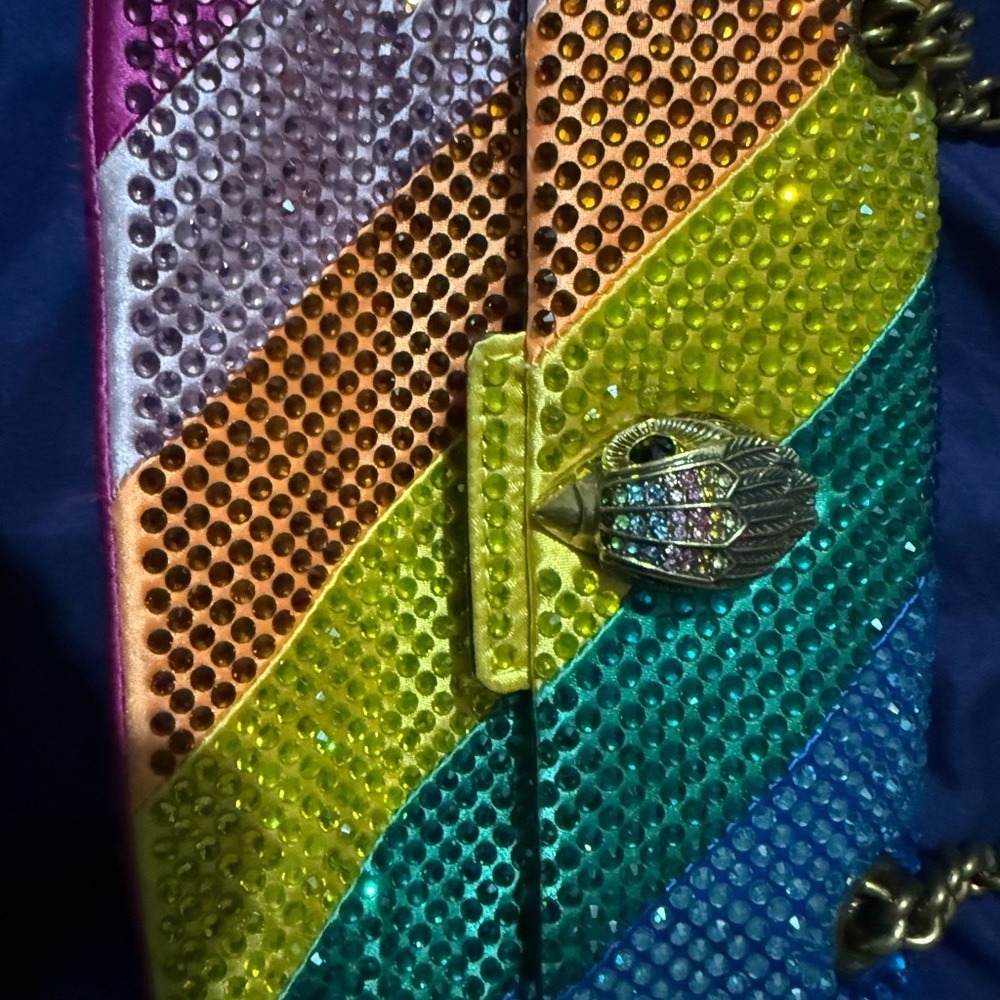 Kurt Geiger Rainbow Crystal-Embellished Chain Crossbody Bag - Picture 4 of 5